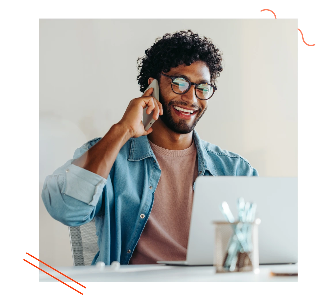 A man talking to other person using phone