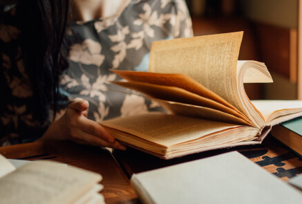 A person reading a lawyer's book