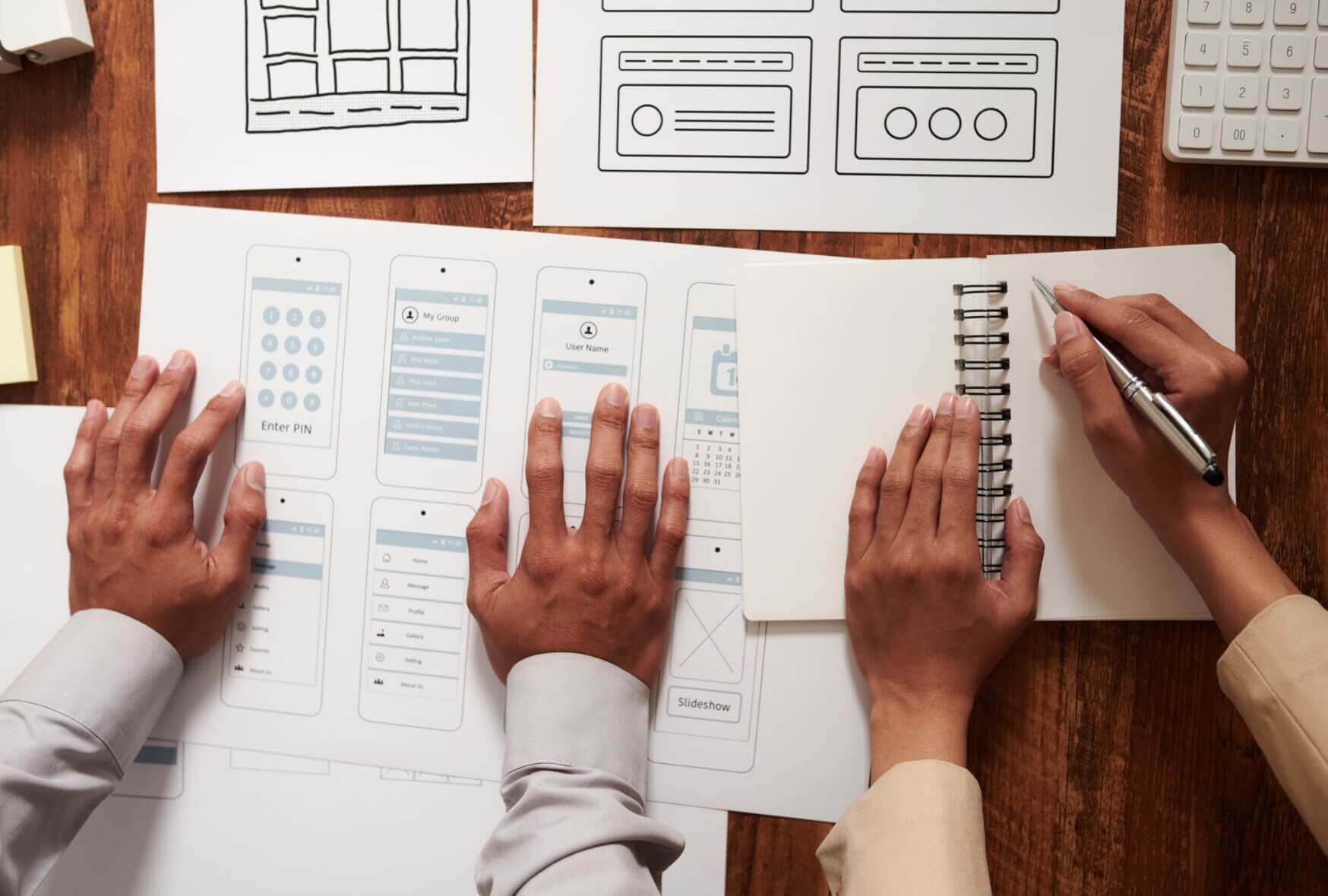 A two people creating and planning about wireframes