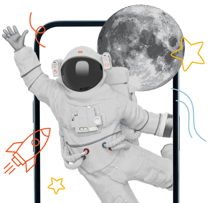 Astronaut inside the phone