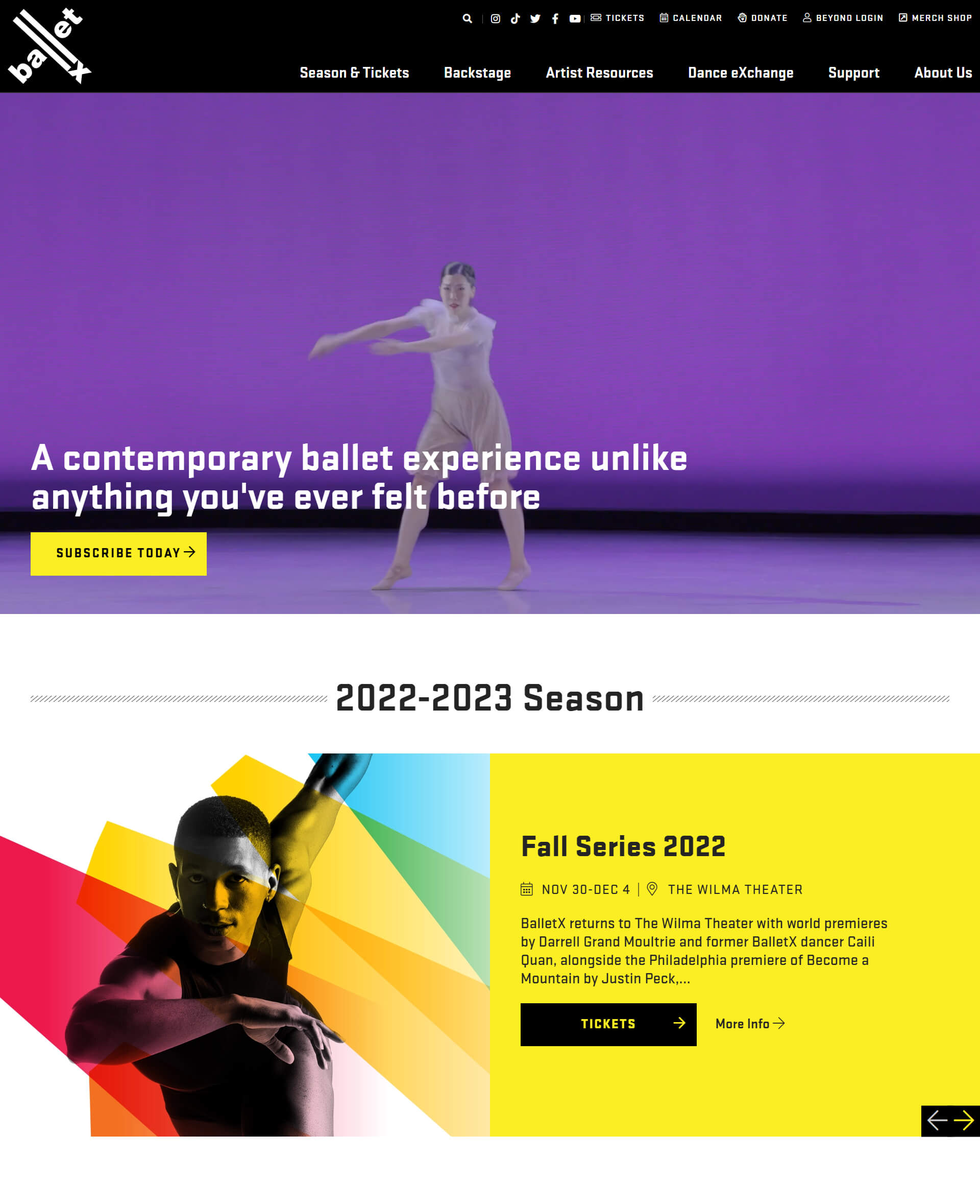 BalletX Home Page 20230912 184404