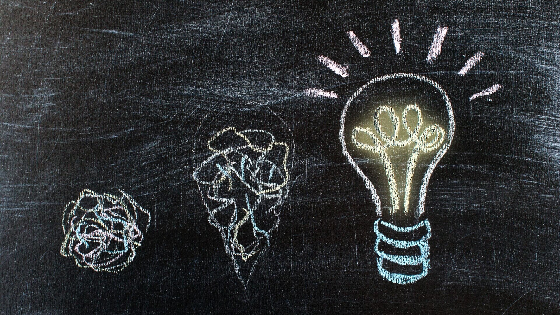 Bulb drawing in the black board