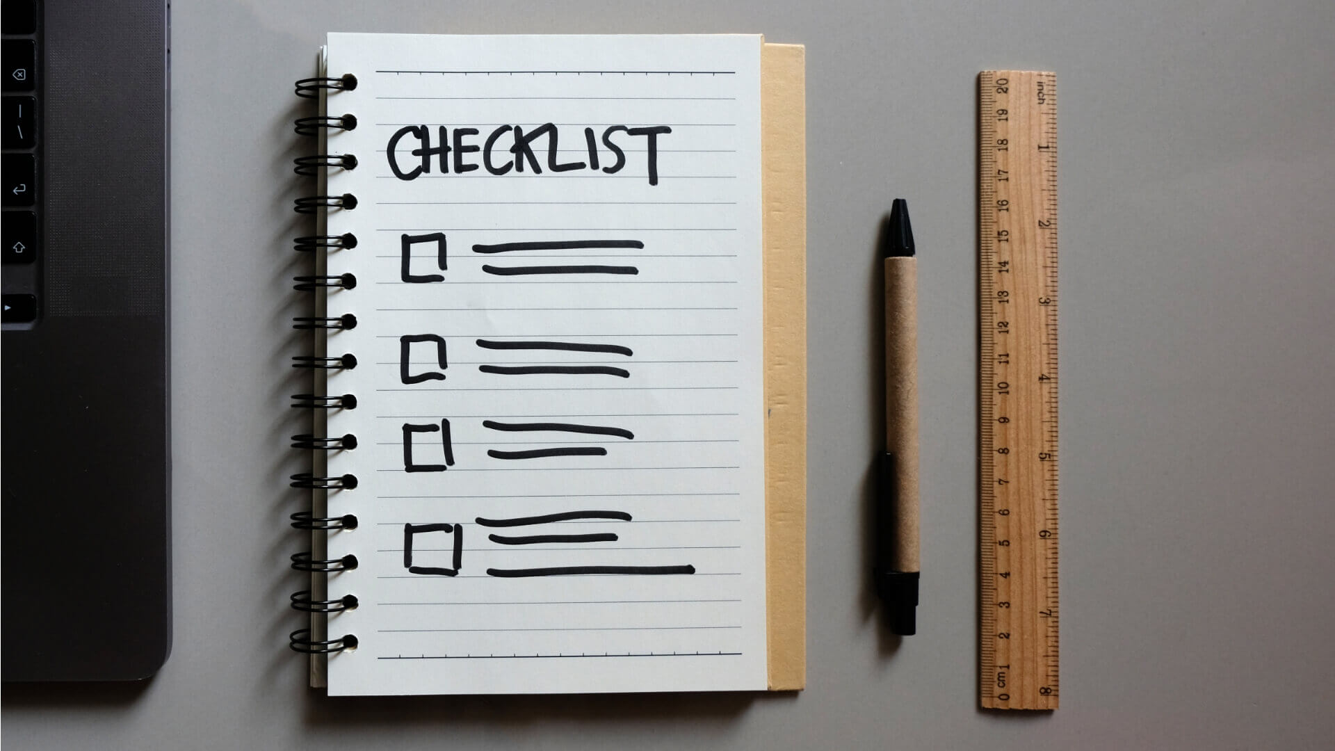 Checklists in a notebook