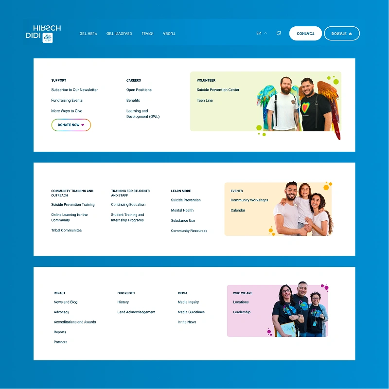 DDH website navigations