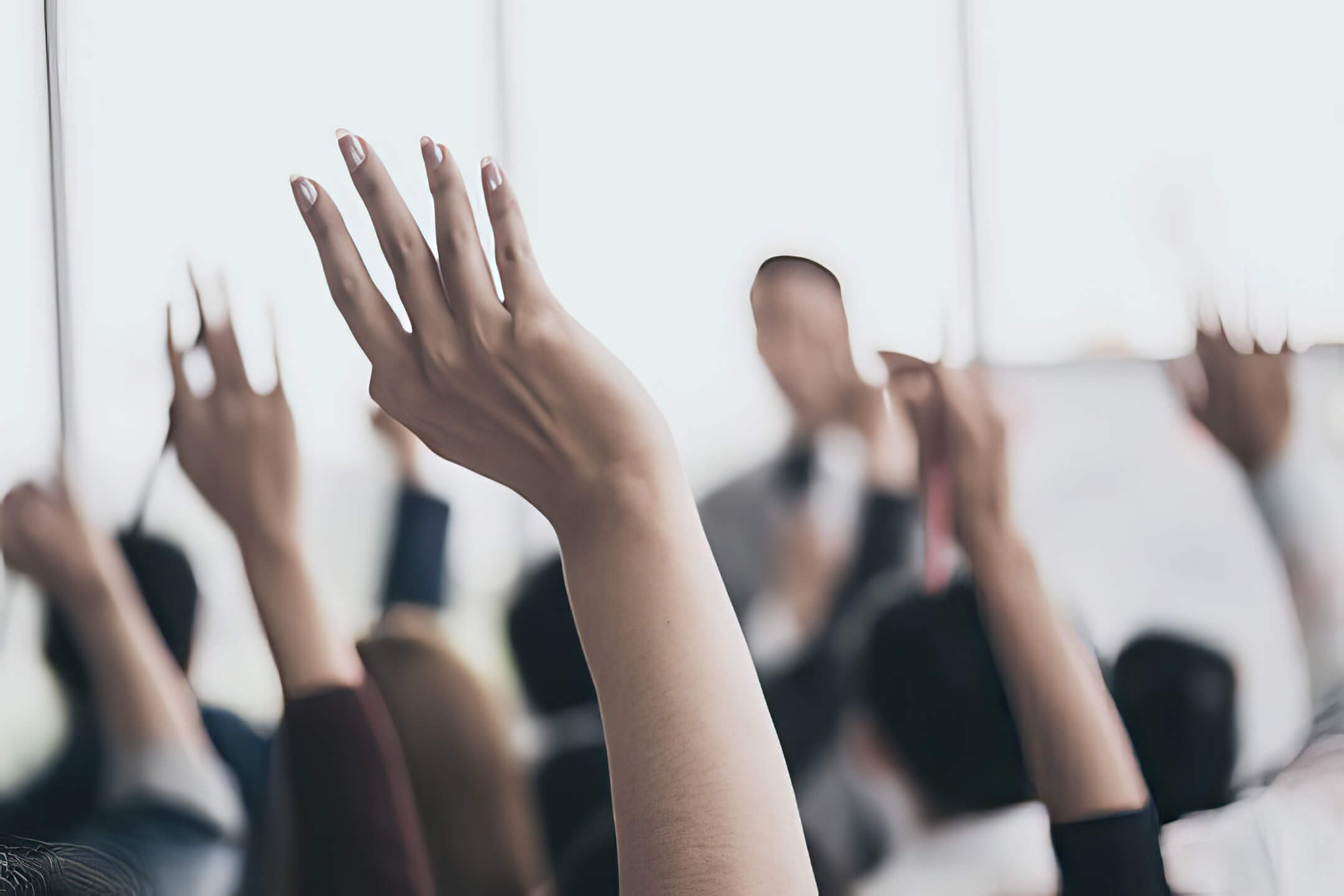 People raising hands
