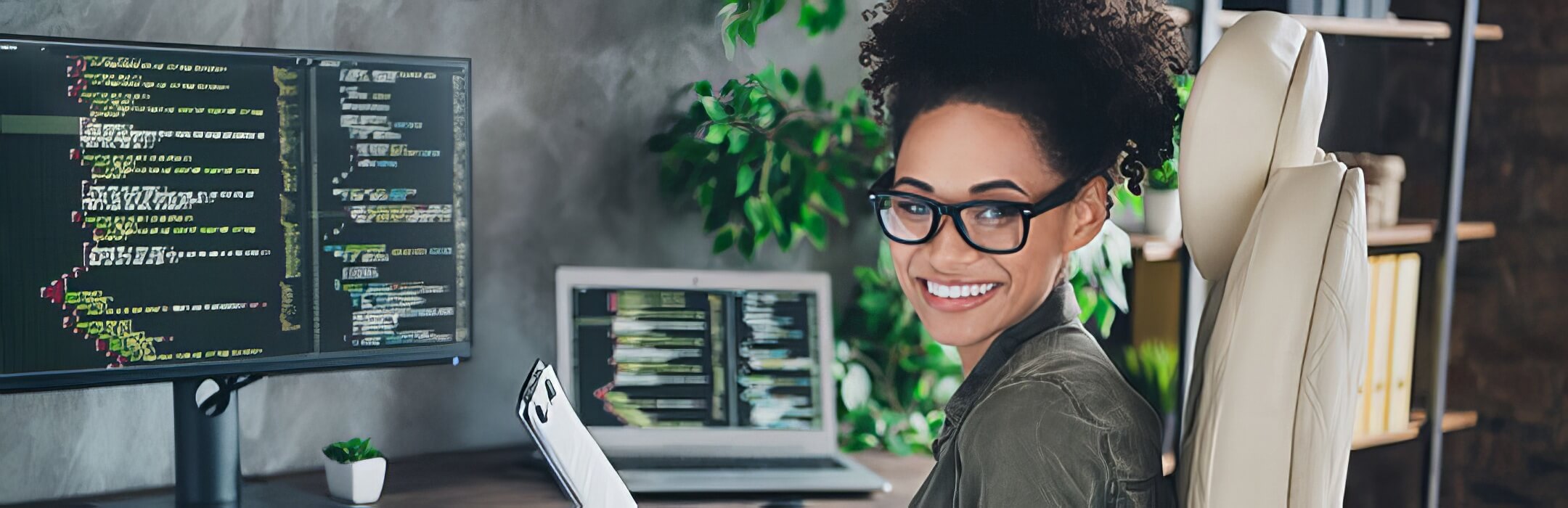 Woman at computer