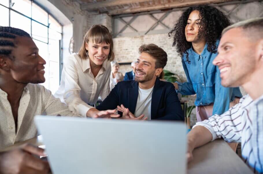 Five people meeting