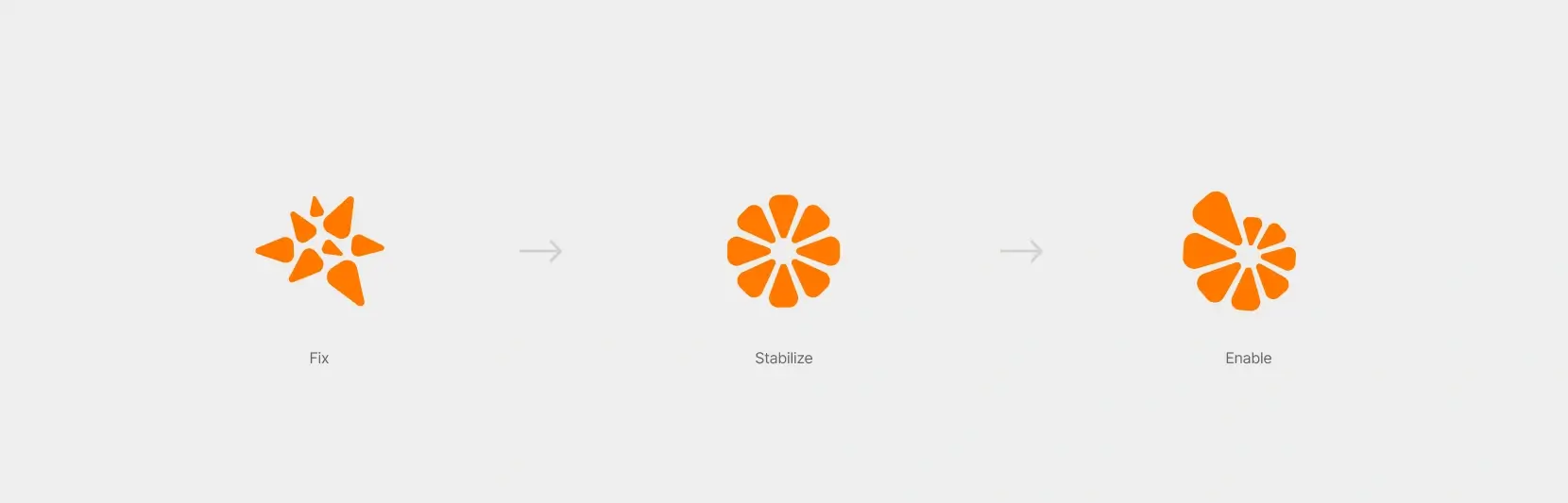 Focus logo development from flag symbol to refined icon