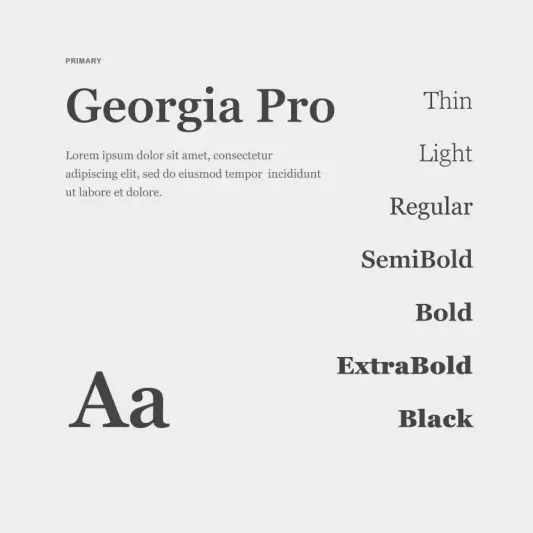 Georgia Pro typeface shown in multiple font weights