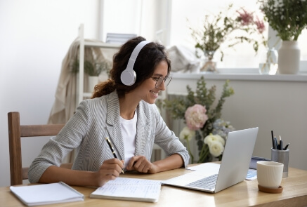 Happy women while working