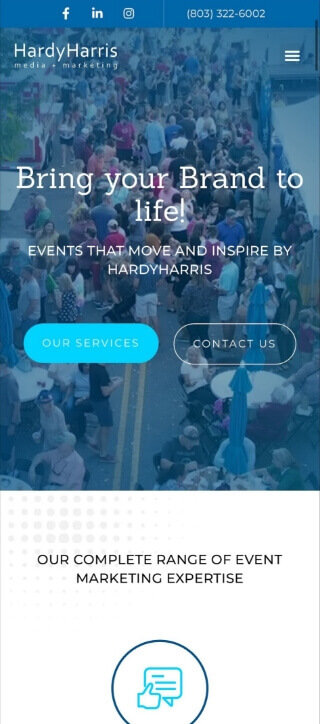 Hardy Harris Homepage mobile