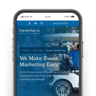 Hardy Harris Mobile view