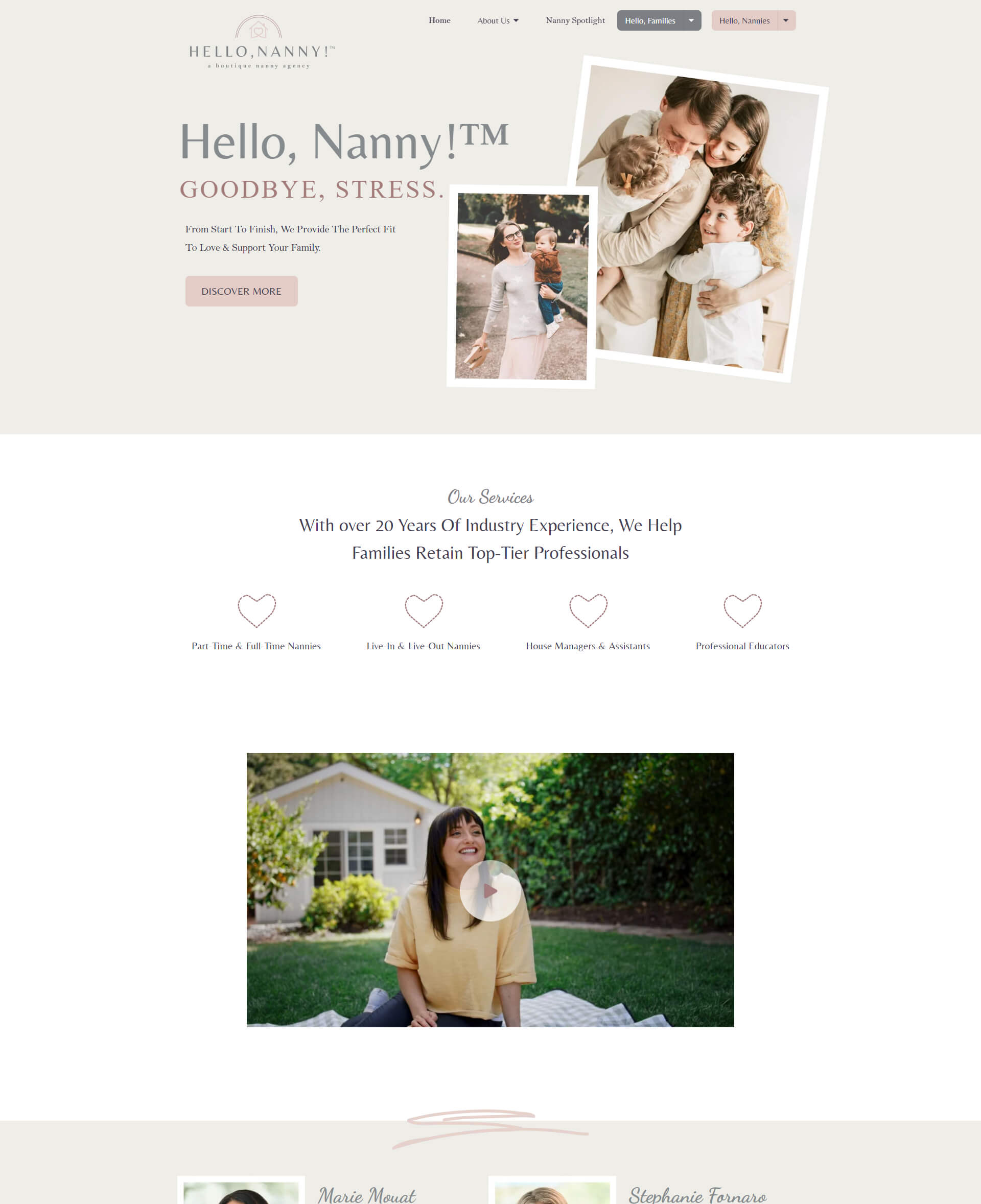 Hello Nanny Home Page 20230920 142340