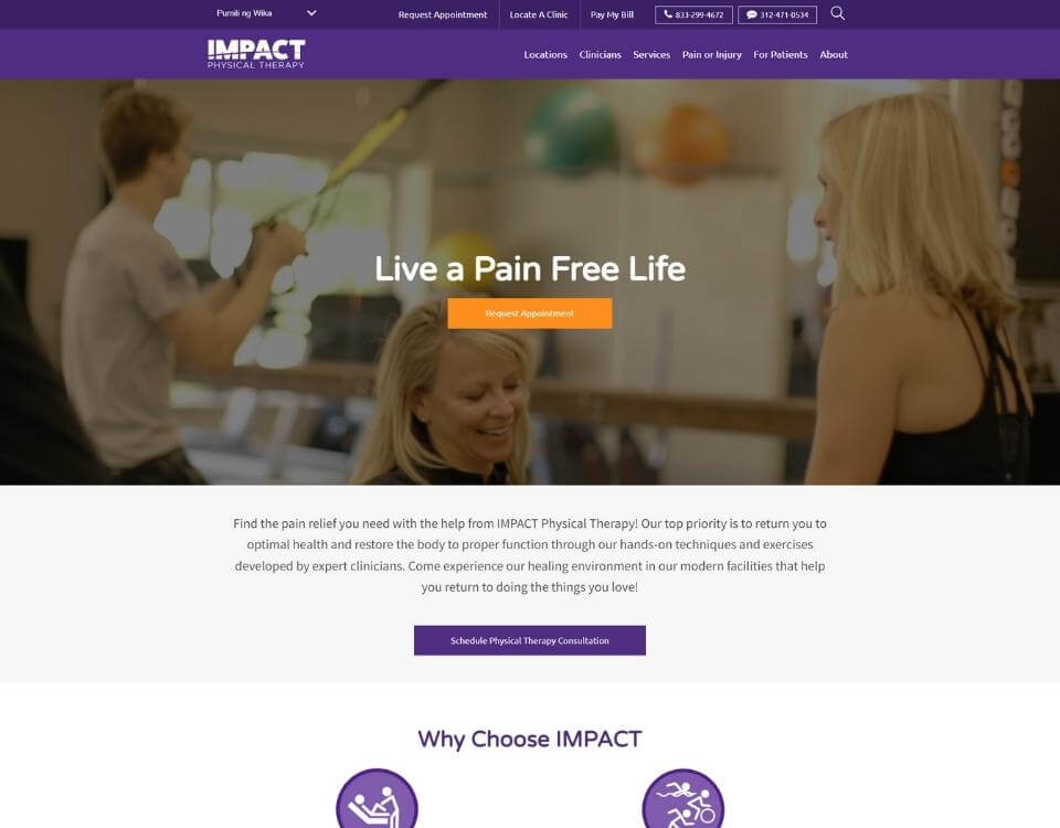 IMPACT Physical Therapy homepage 1 20230907 203017