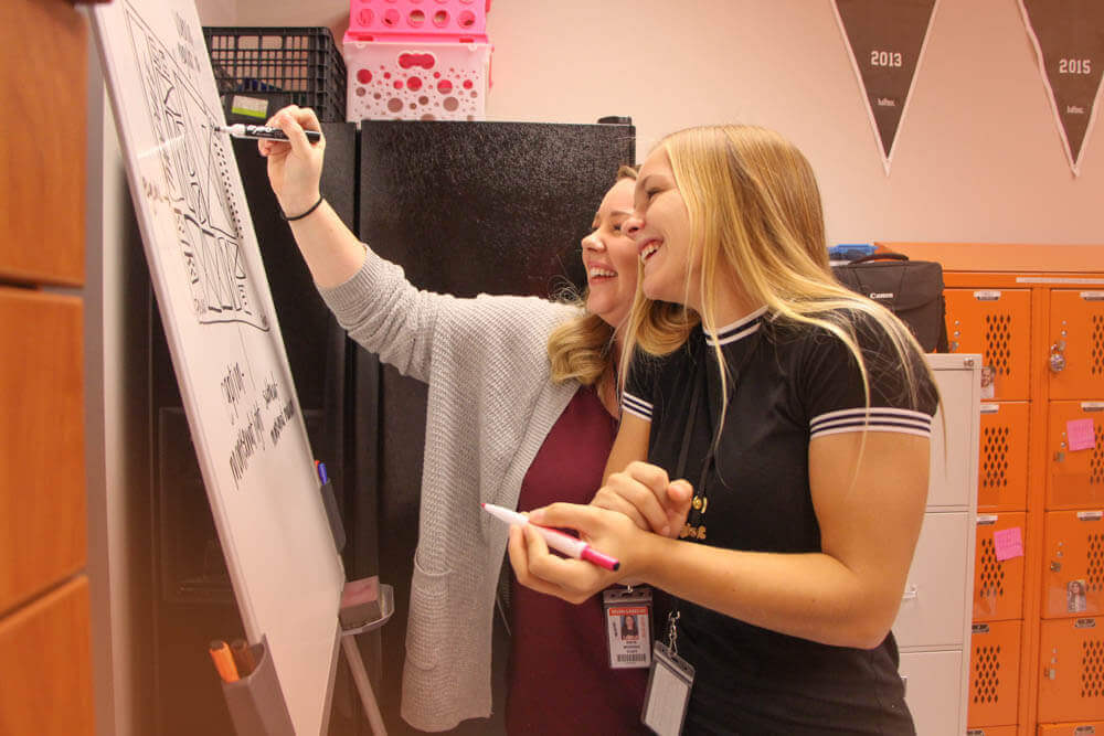katie teaching watercolor painting