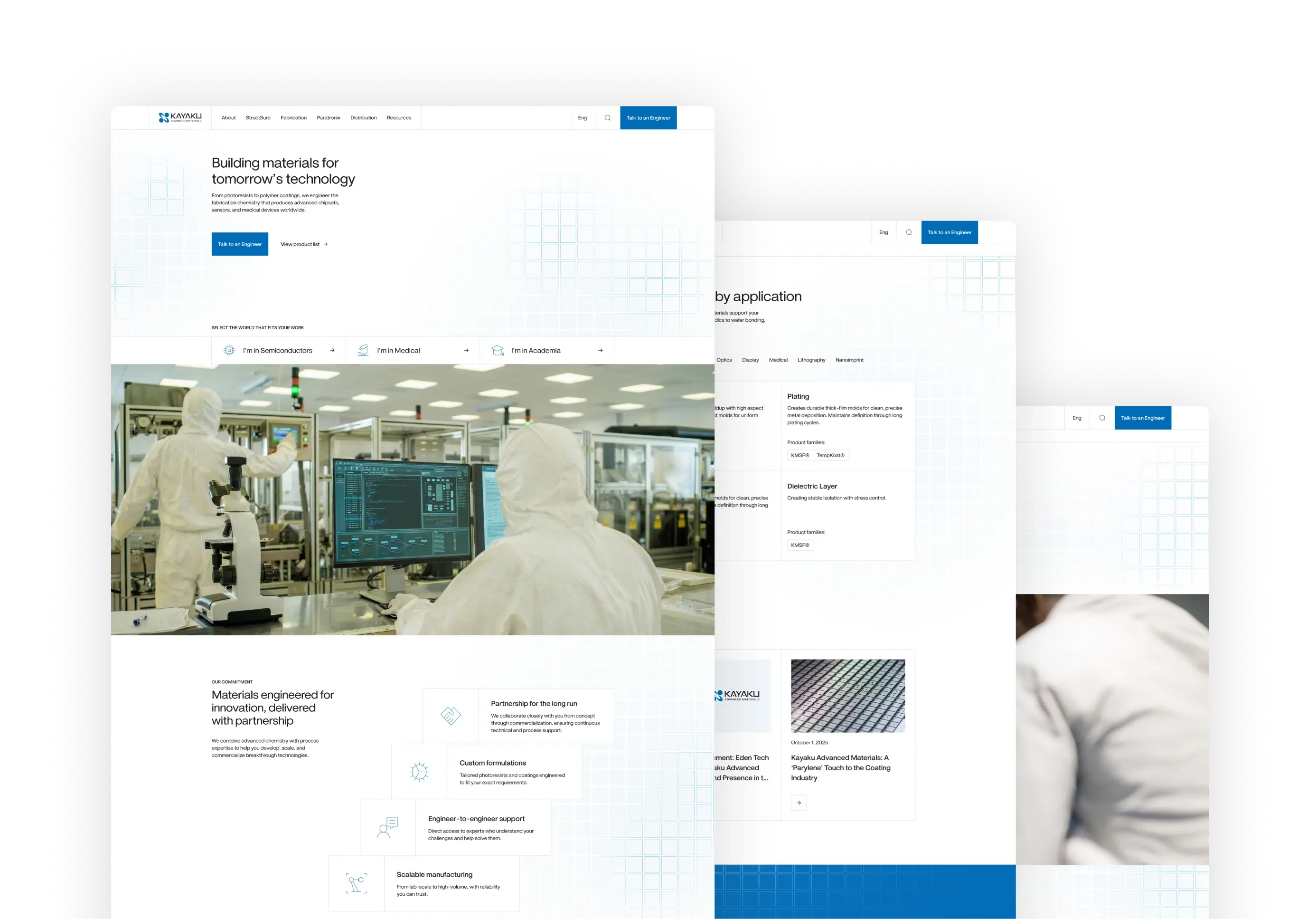 Kayaku Advance Material website showcase