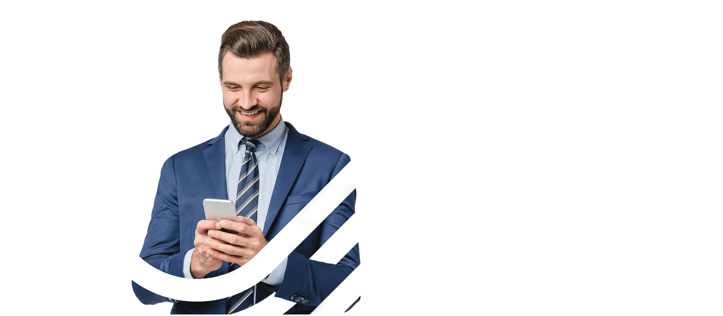 Person using phone with connective logo in her surrounding