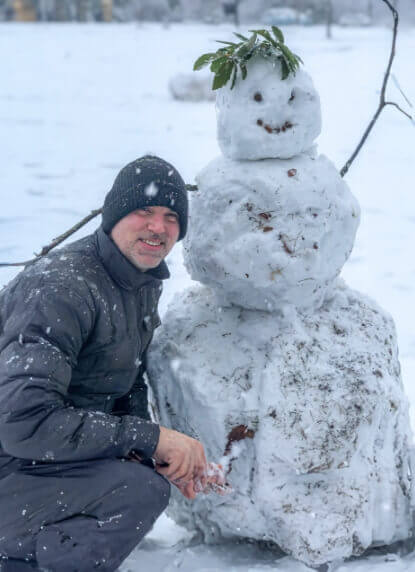 Rodney and the snow man