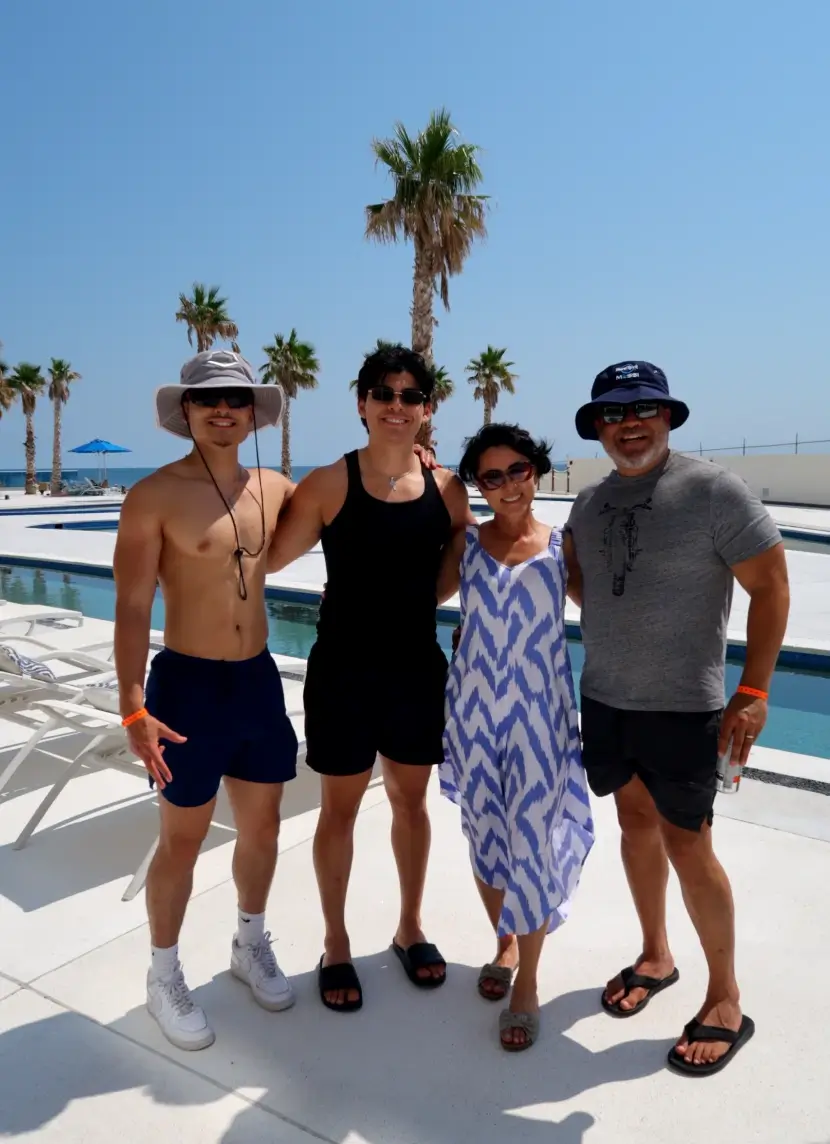 Sebastian with her family