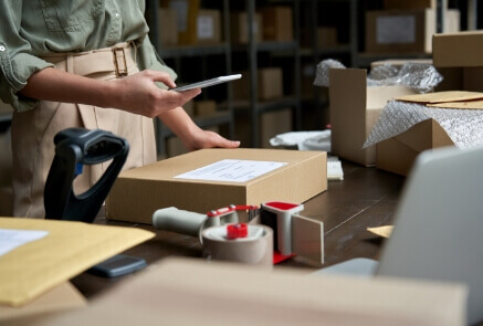 Taking picture of a parcel