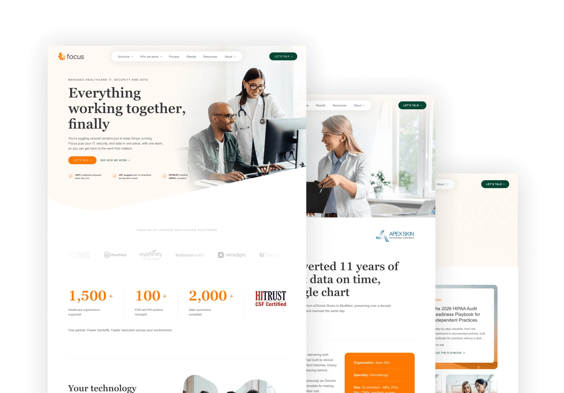 The new focus solution website layout