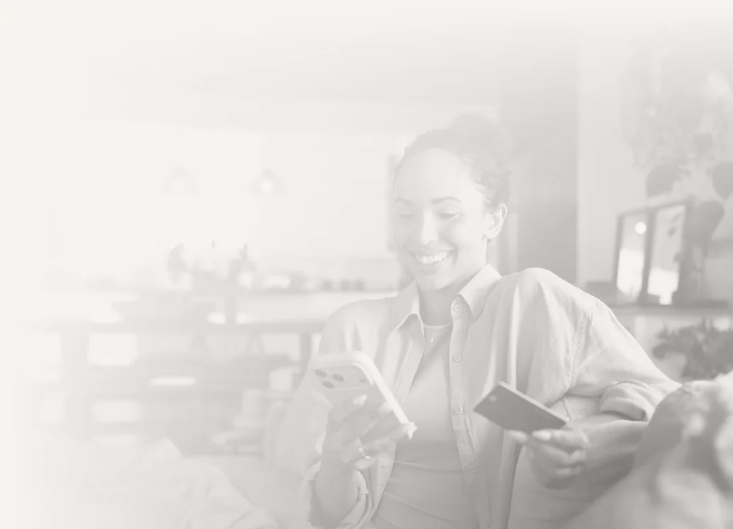 Woman shopping online with a smartphone