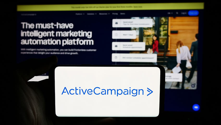 activecampaign logo on mobile phone