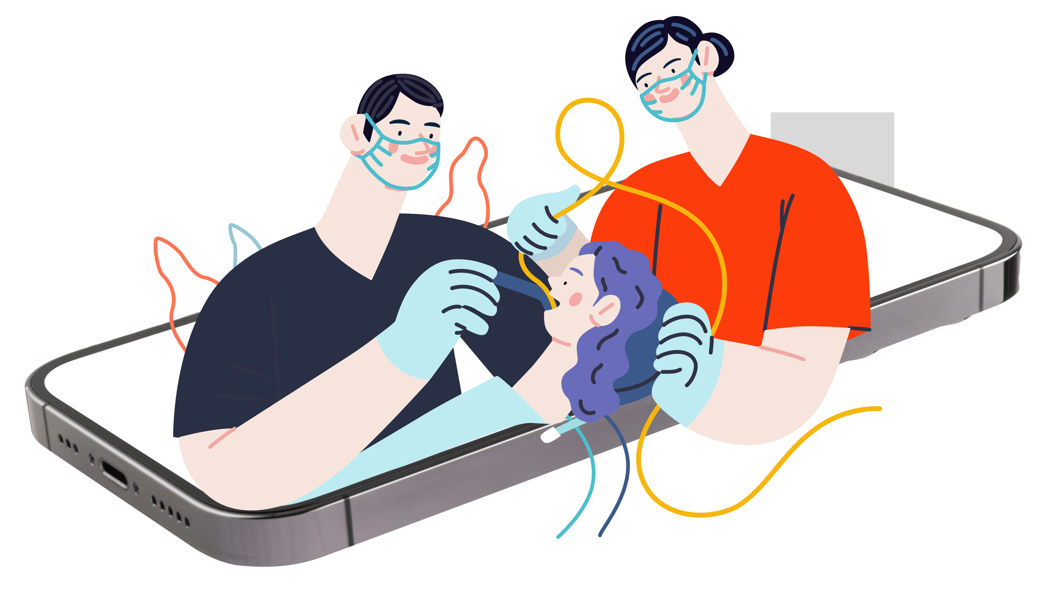 animated image of a dentist conducting dental procedure