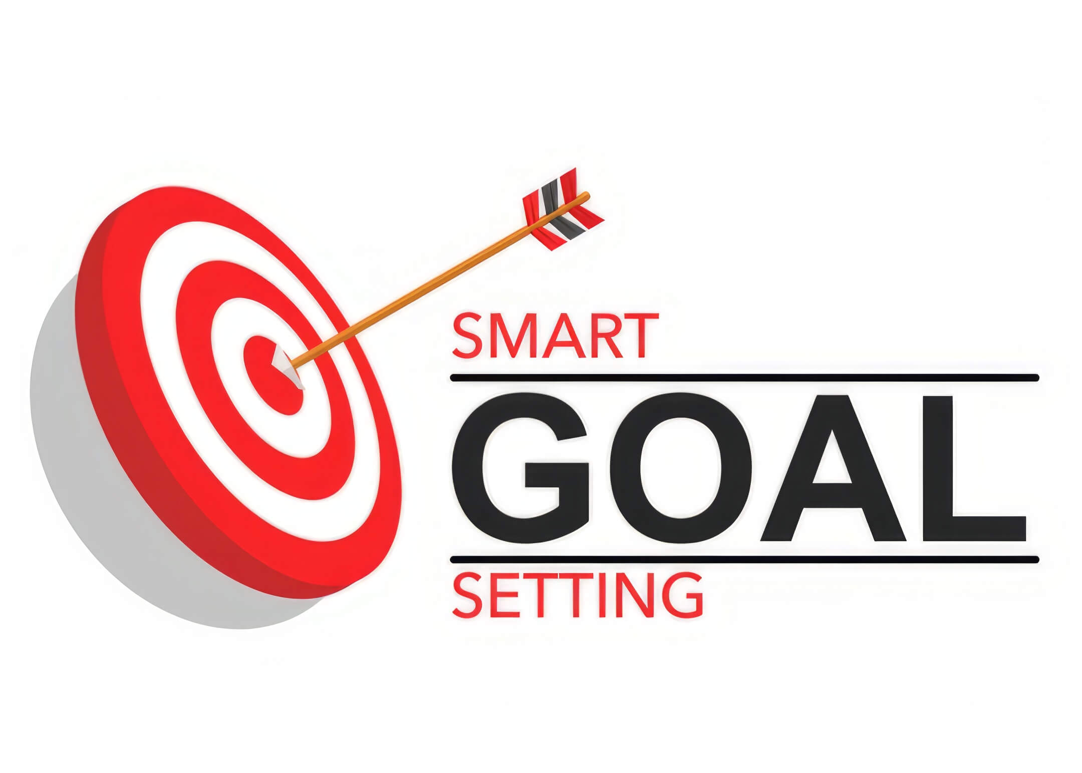 arrow hitting the center with smart goal setting text