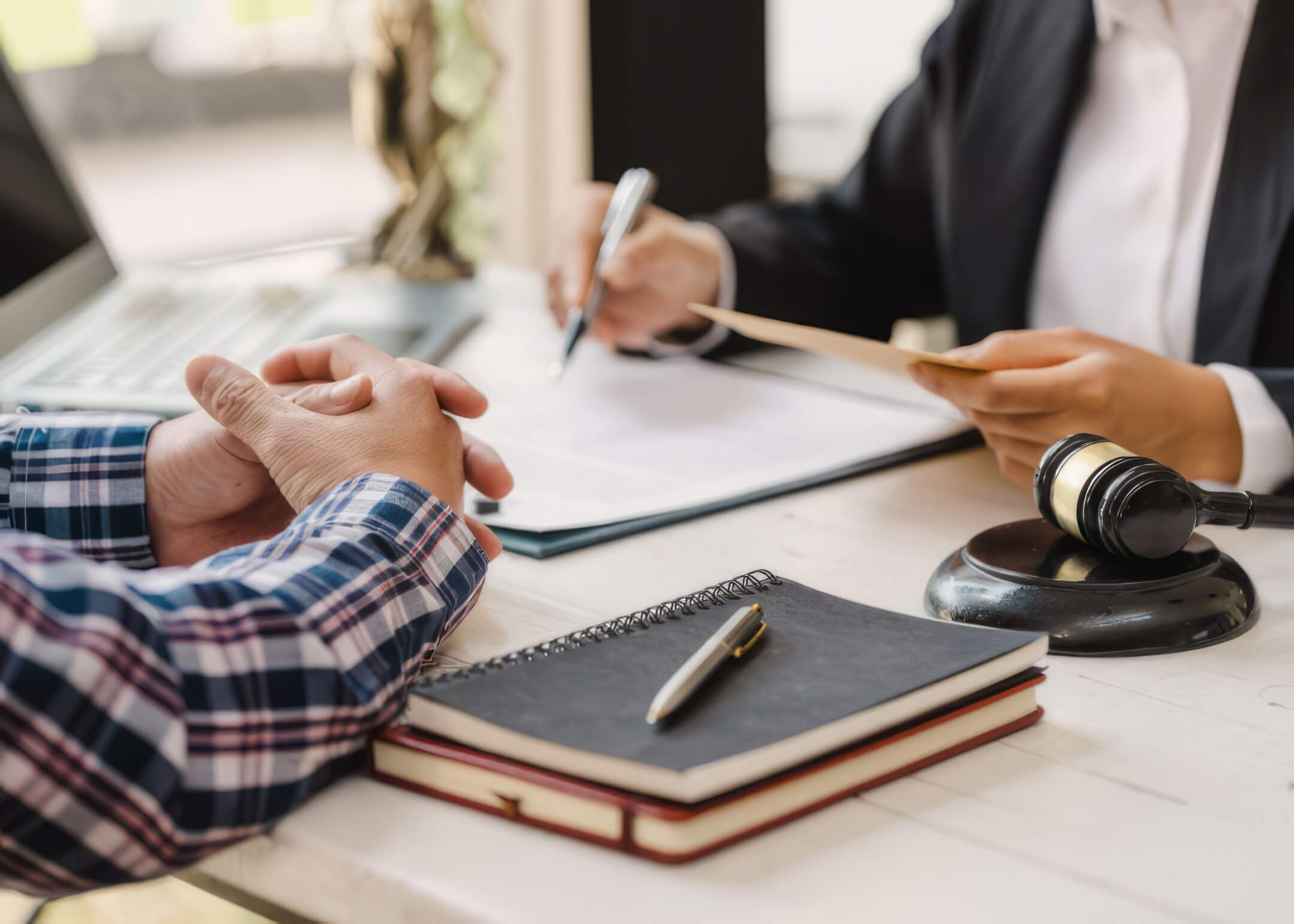 business lawyer meeting with businessman client