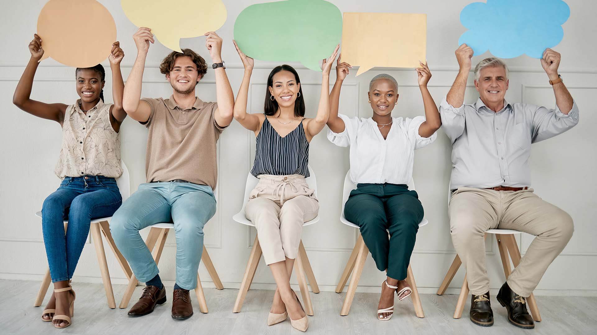 business-people-queue-and-interview-with-speech-bubbles