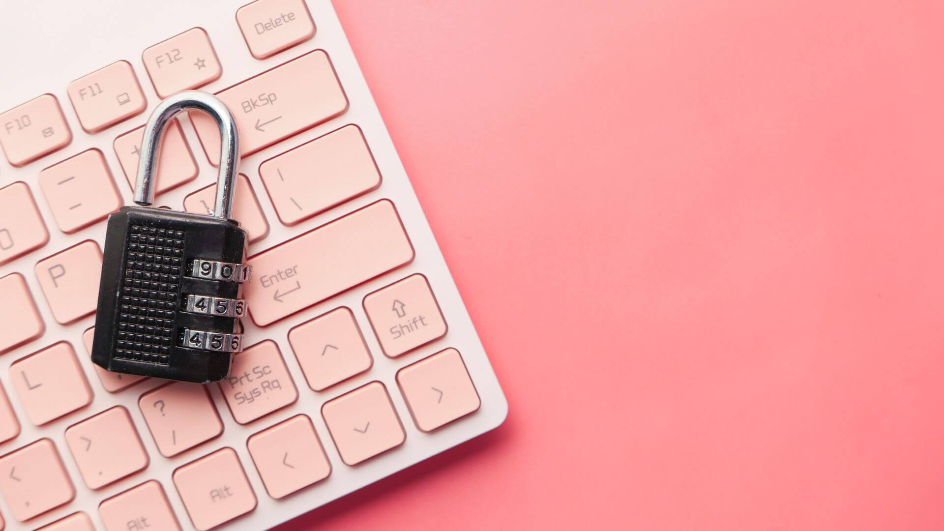 combination lock over a keyboard