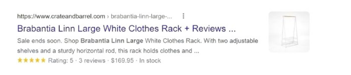 crate and barrel white clothes rack meta description