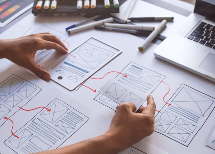 designer doing wireframes