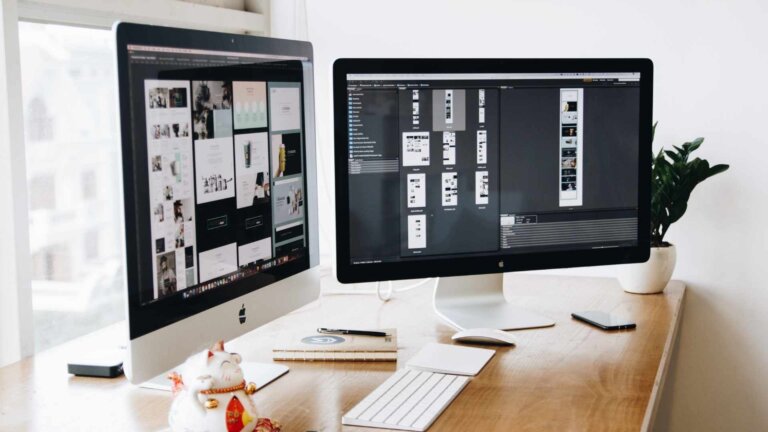 designing process on going using imac