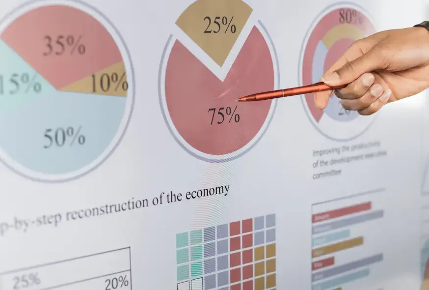 discussing results of the pie chart