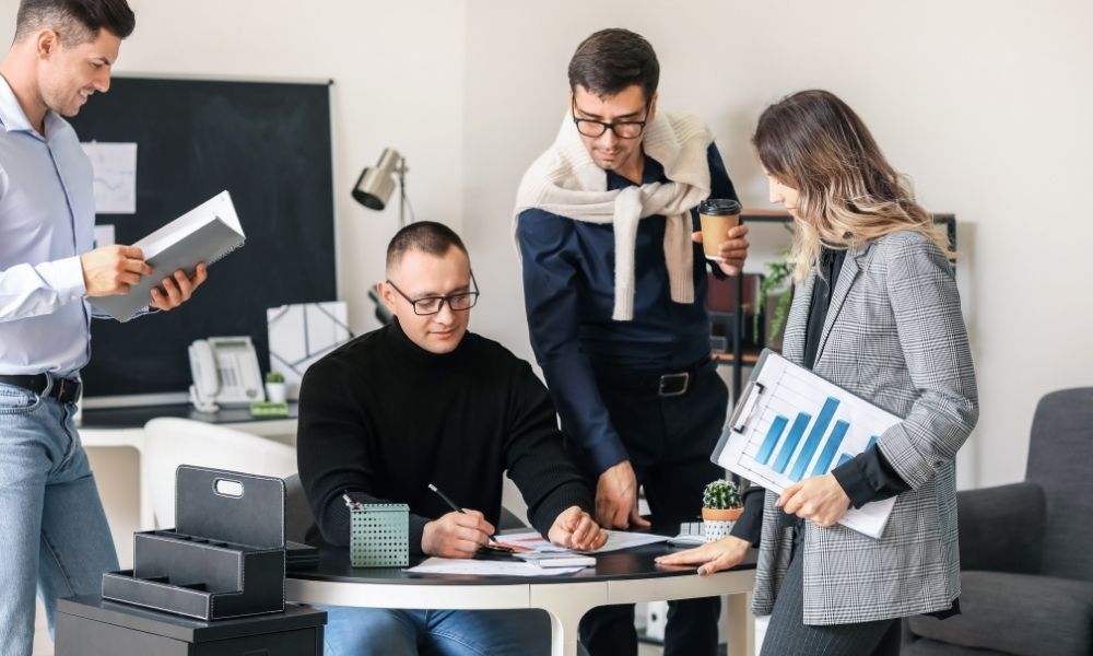 finance team working in the office
