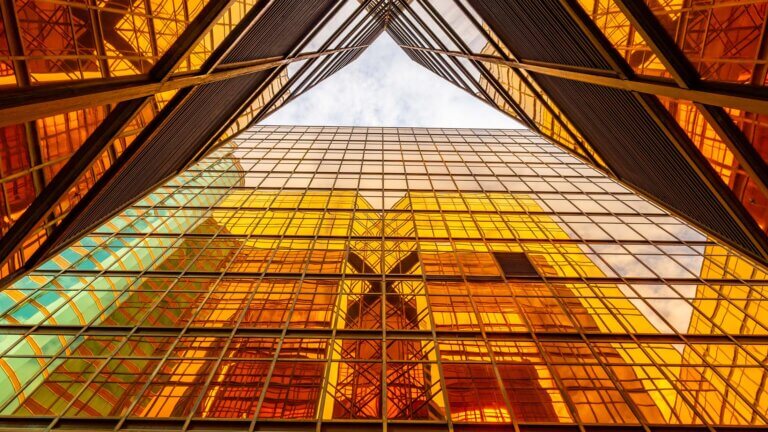 golden-tall-buildings-and-glass-reflections