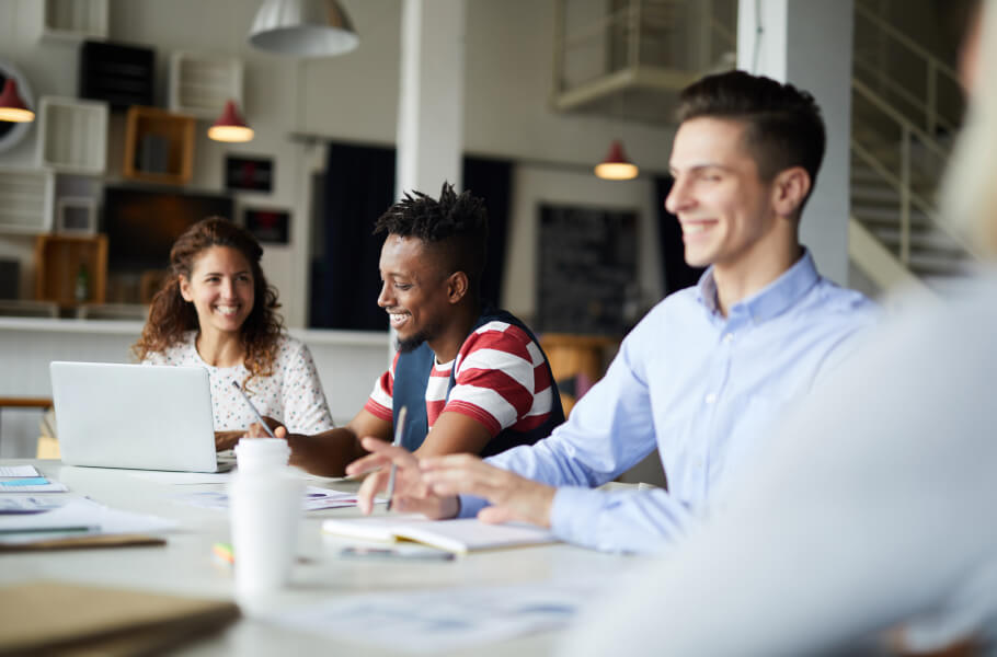 group of developers in a meeting