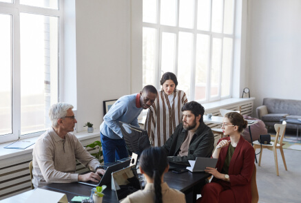 group of digital marketers in strategizing for the campaign