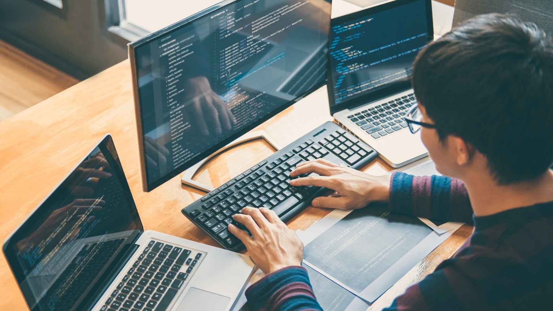guy working on a code