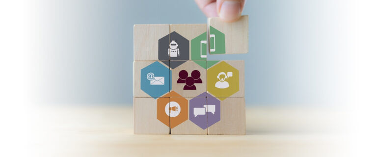 icons in wooden cubes