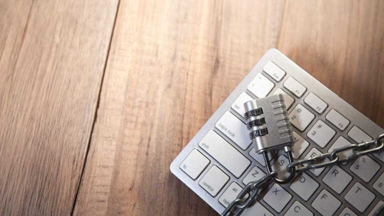 lock on top of a keyboard