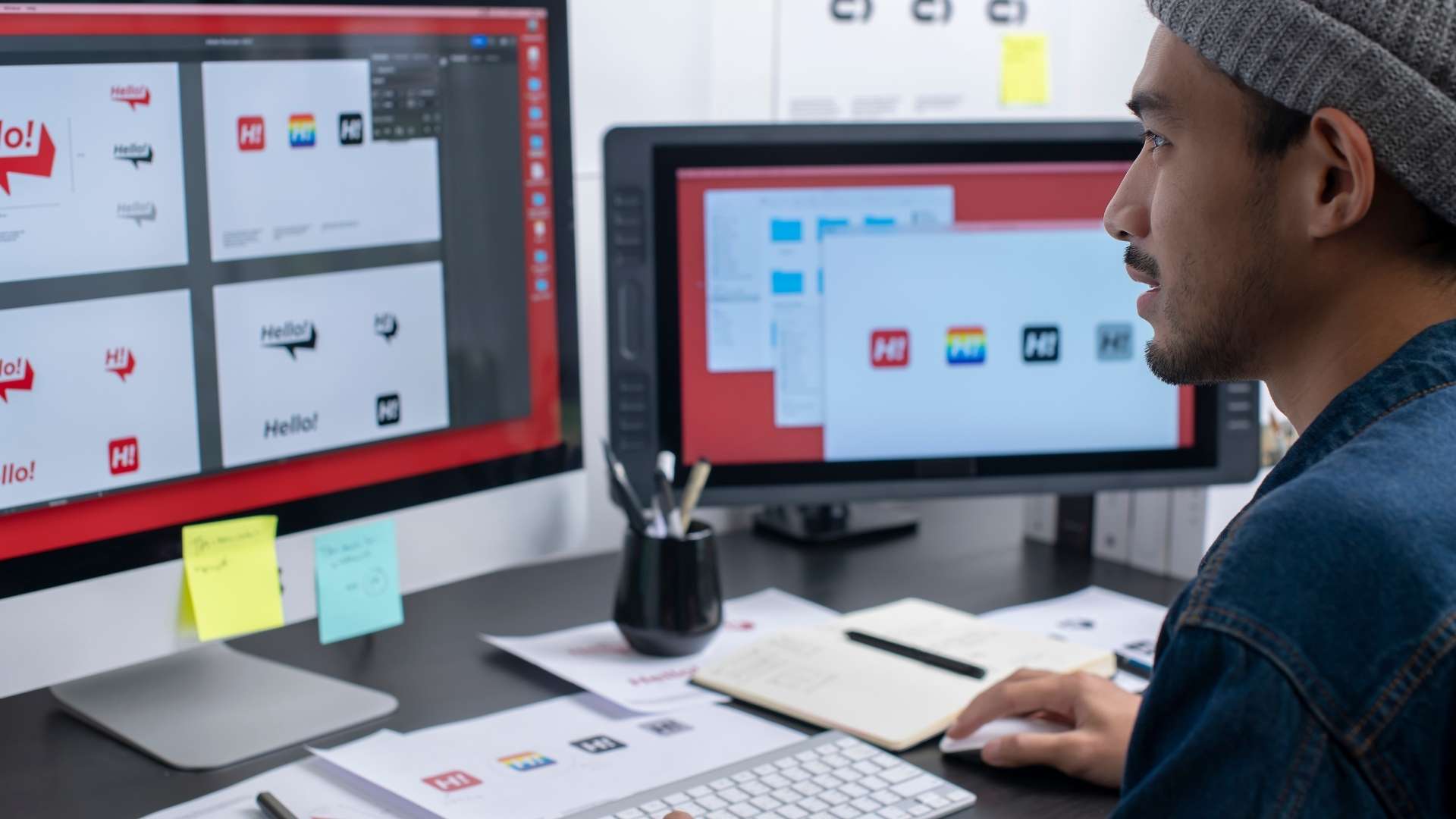 logo designer looking at the latest trend