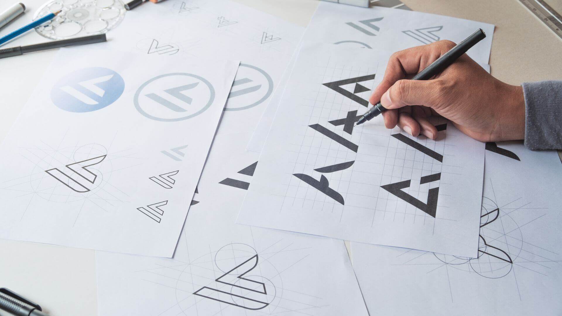 logo sketching on paper