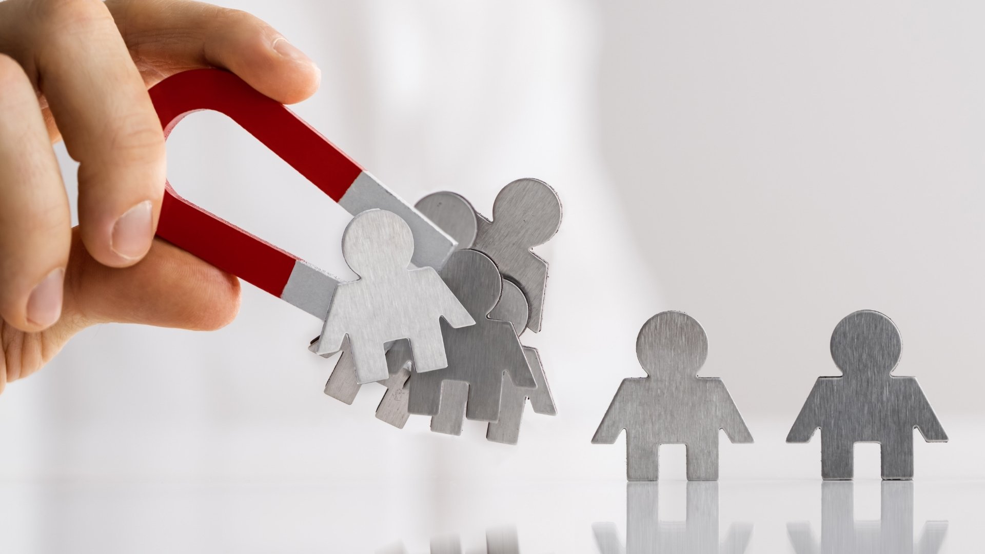 magnet attracting metal molded persons