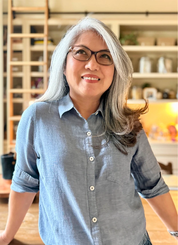 Maria in her craftroom