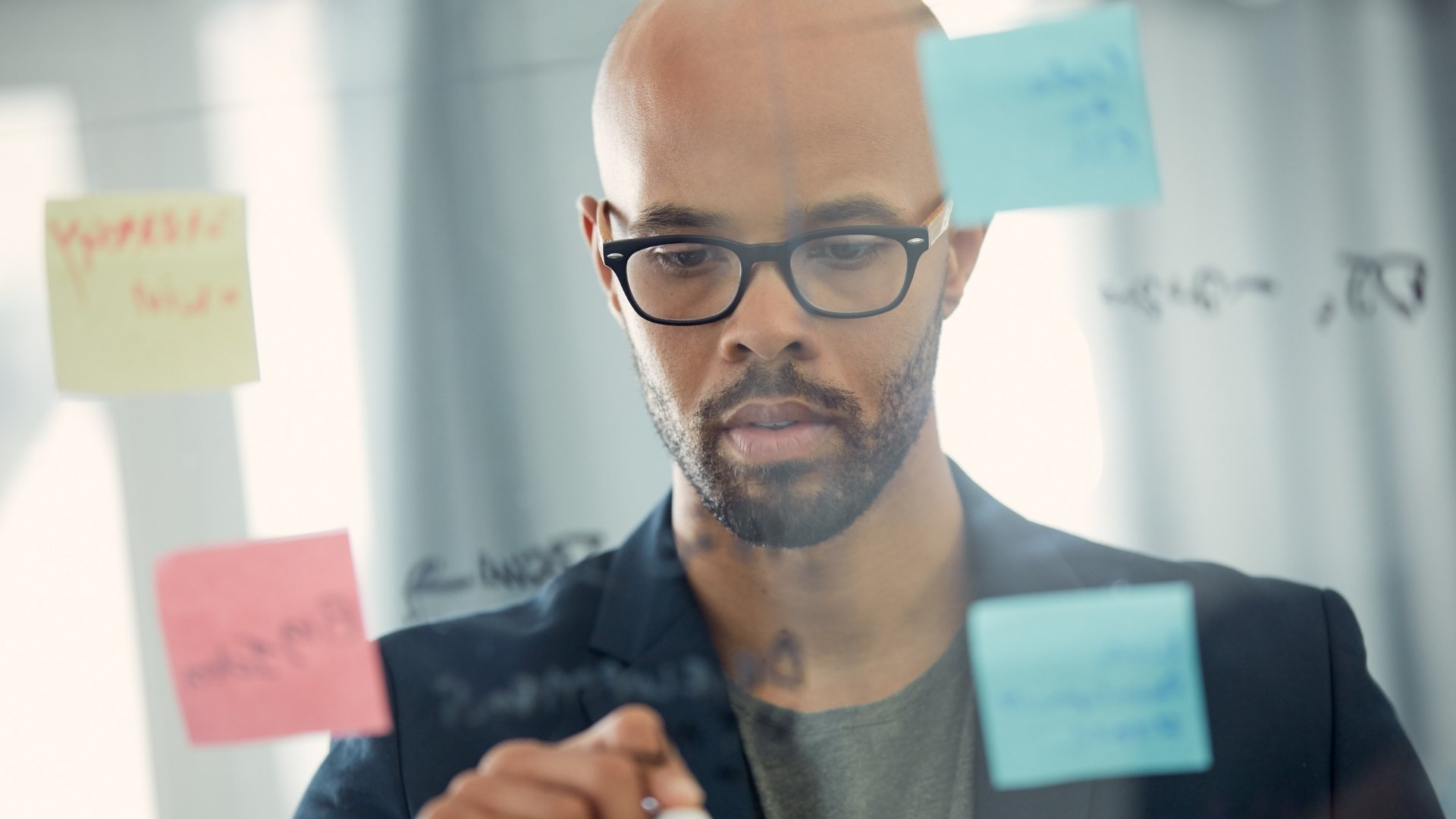 marketer strategizing a plan for a new campaign