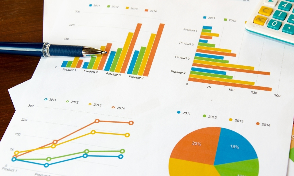 pen on top of several graphs