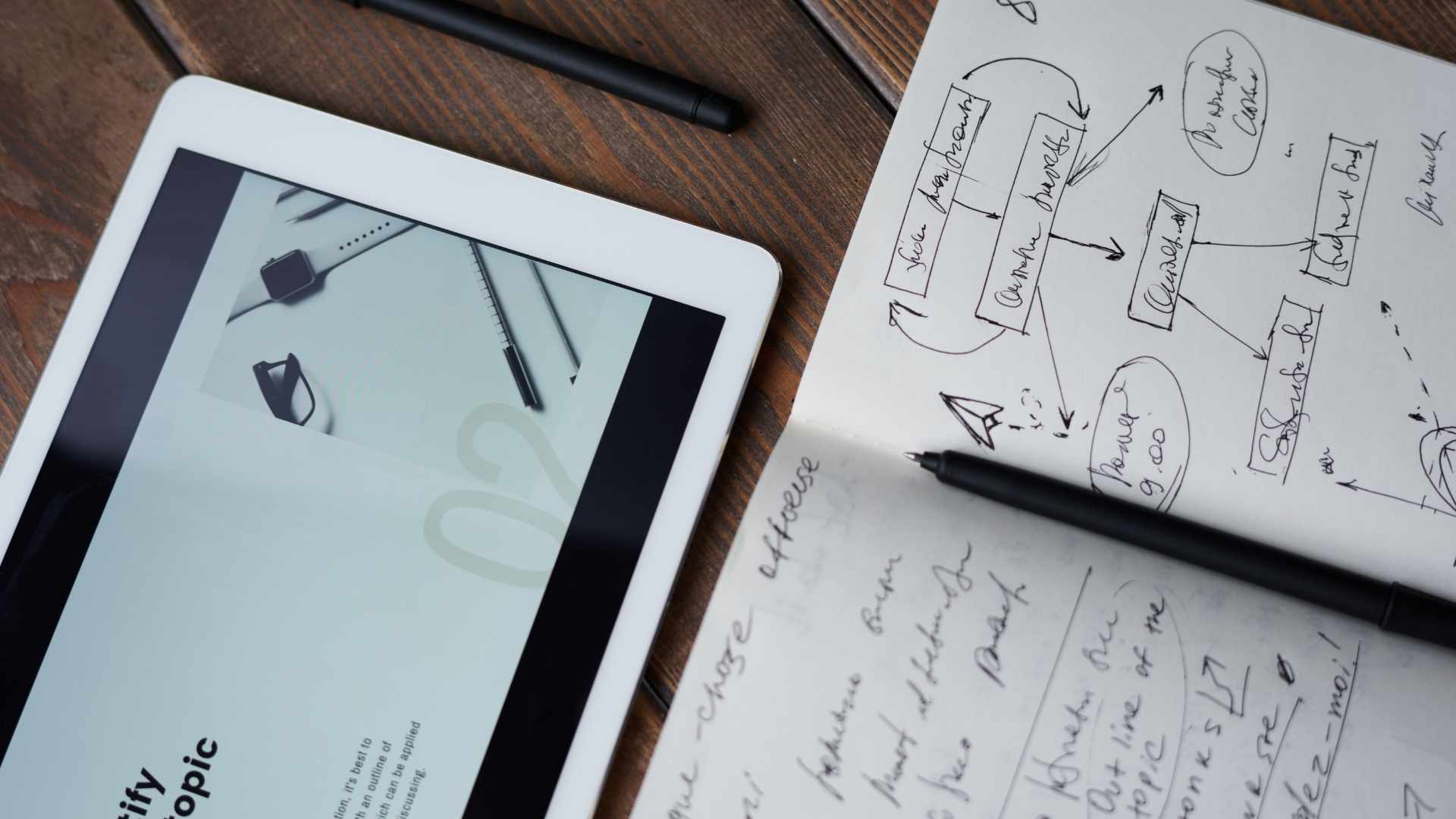 person taking notes for decision making